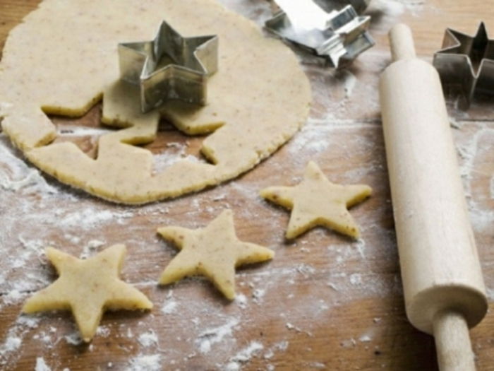 Vianočné sušienky v tvare hviezdy