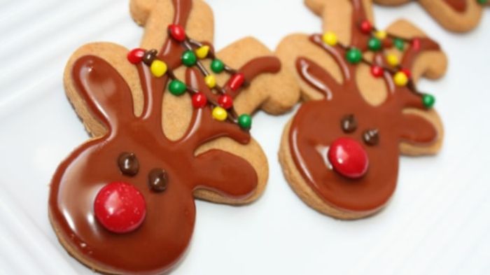 Vianočné sušienky s čokoládou a sladkostimi