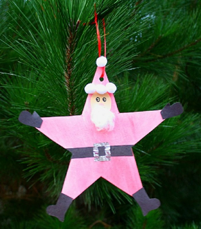 vianočná hviezda-Drotár-ružovými modelu Santa Claus