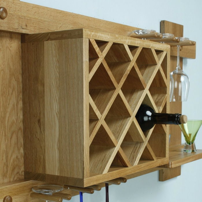 wijnrek hout zelf bouwen idee hoe een zelfgemaakte wijnrek wijnfles te organiseren