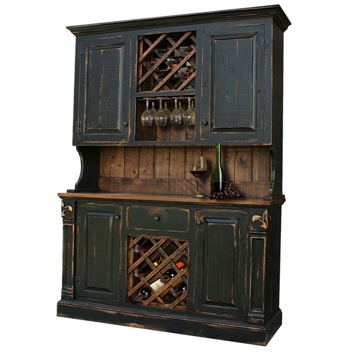 het oude kabinet herontworpen en gebruikt hout als een wijnrek idee zwarte kast wijn plaats