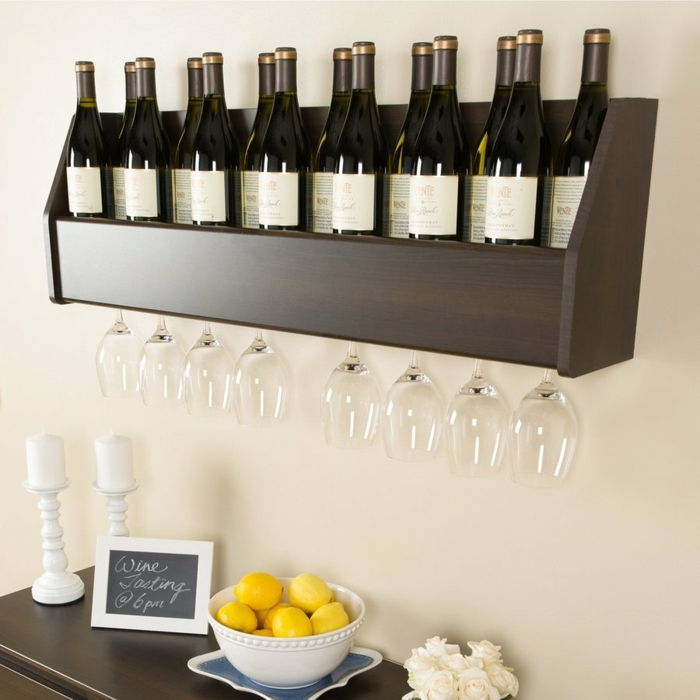 düz ya da ev limon için şarap rafı evde şarap rafı için zarif tasarım fikri