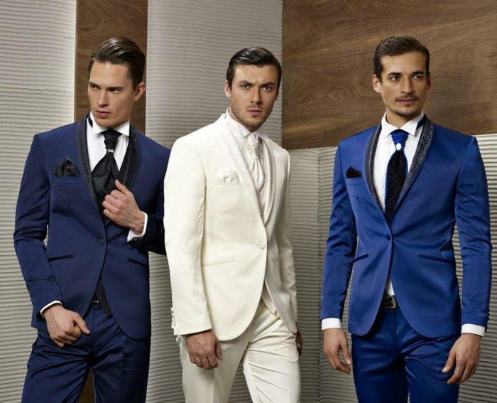bela majica-z-fly-tie-tri-elegantno-maenner-modra obleka-belo obleko Siva obleka