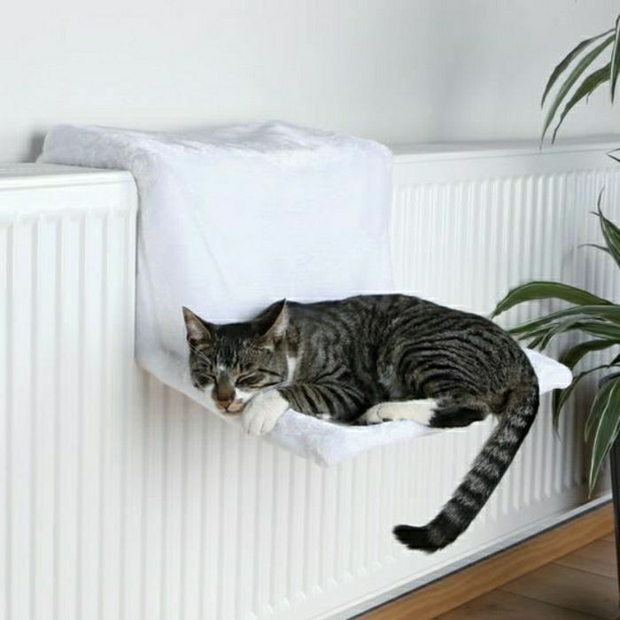 Biela mačka Hojdacie plyšový soft-komfortné radiátor