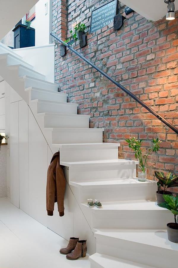hvit trapp-elegante interiøret i hjemmet