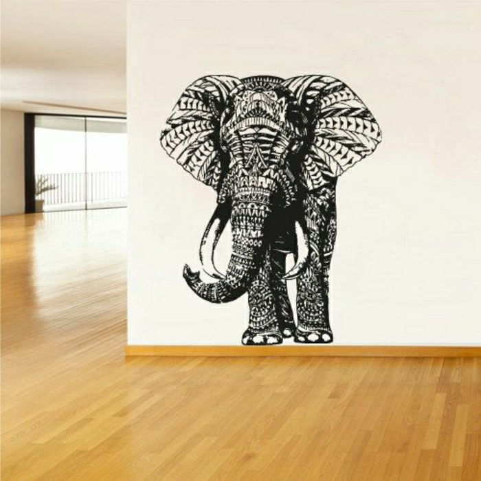 biele steny Elephant samolepky na stenu