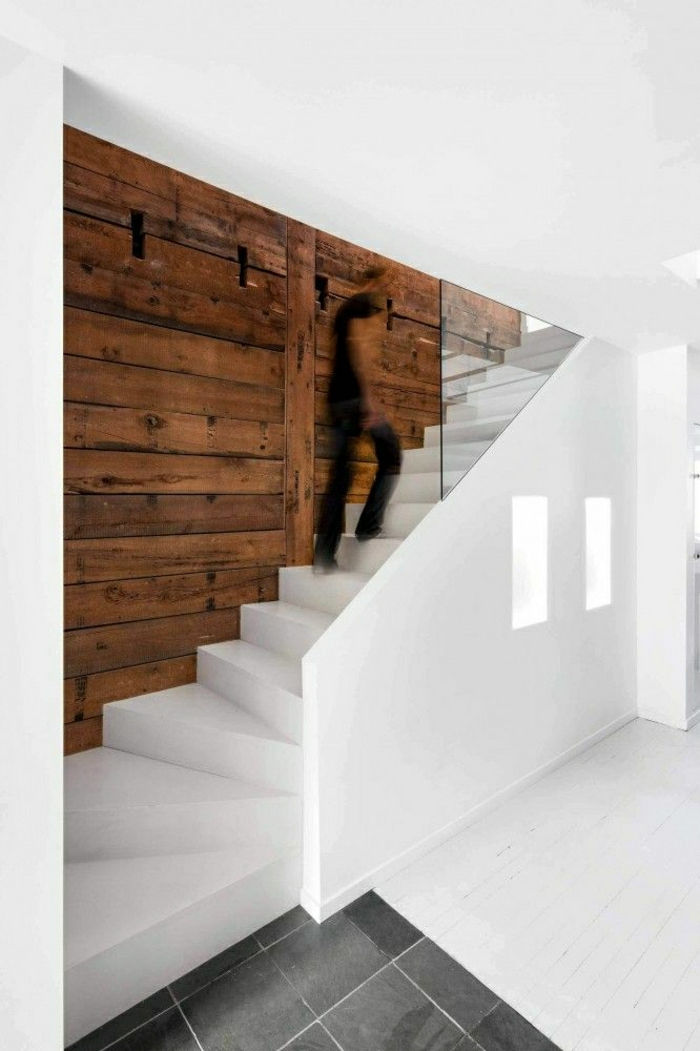White-laiptai-sienų plytelės-interjero-sienų plytelės-medžio interjero-modernus-sienos dizaino sienos plytelės