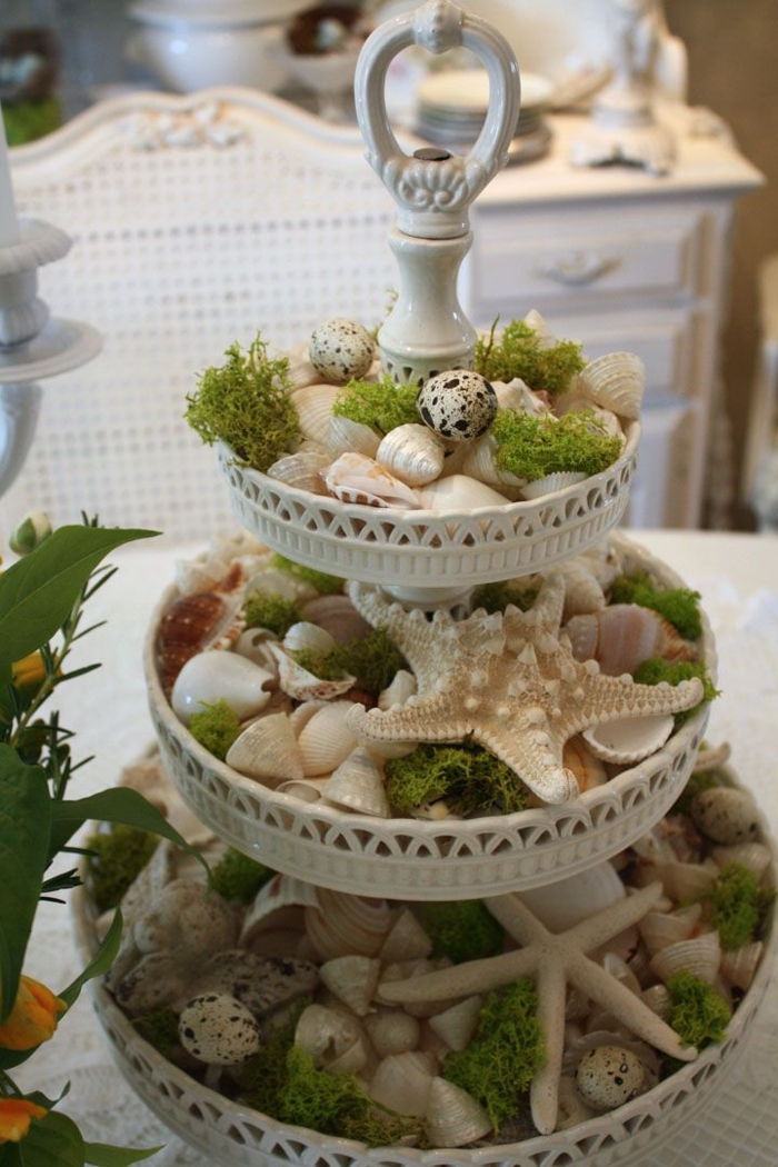 white-vintage cupcakes stand-skjell sjøstjerner Moss