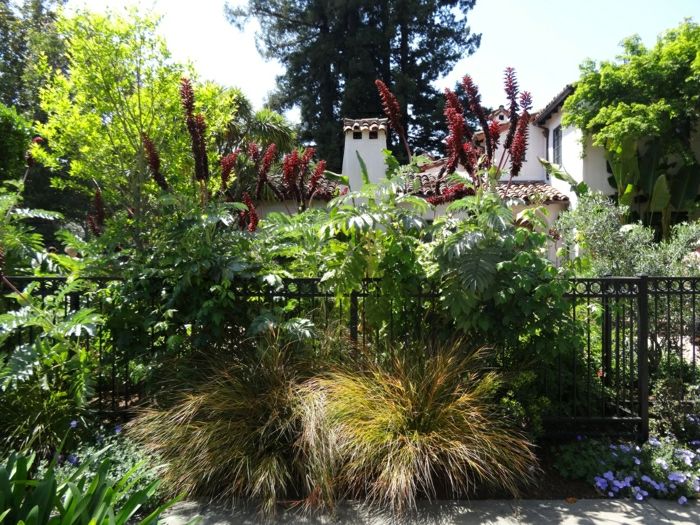 Vita huset Garden-Medelhavet buskar blomma Fence