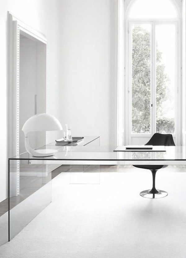 vit sovrum med desk-med-Glasplatte-