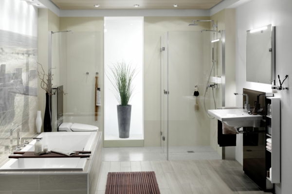 Moderná kúpeľňa - vaňa a sprchovací kút
