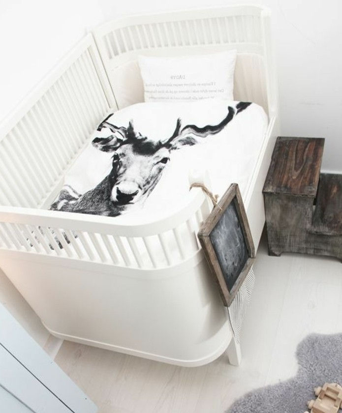 Balta efektyvi visą kūdikio kambario dizaino kartą puikus modelis-lovelė