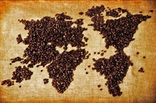 pasaulinio piniginė kavos pupelės