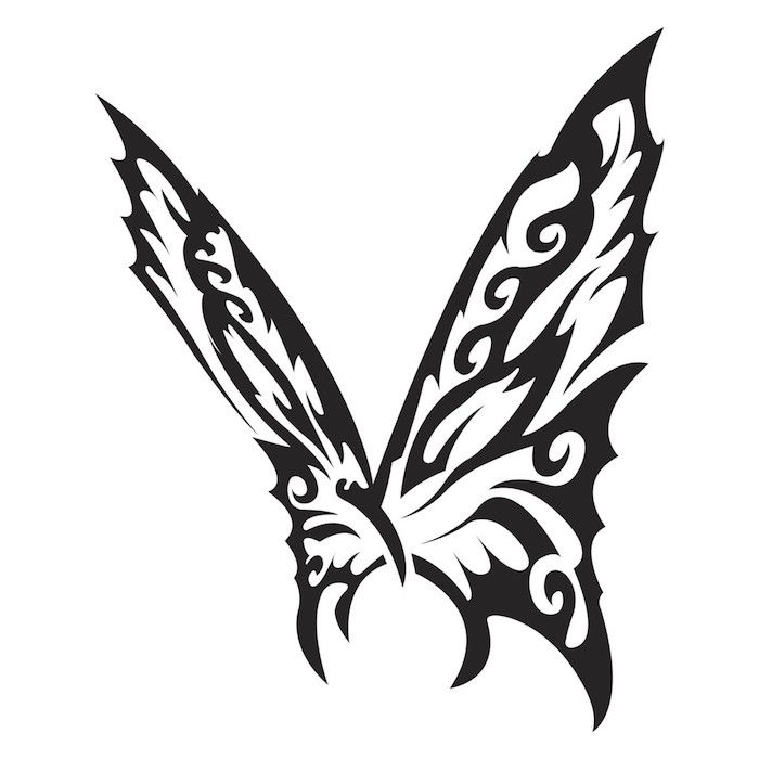 lietajúci čierny motýľ s veľkými čiernymi krídlami - skvelý nápad pre tému tetovanie motýľa