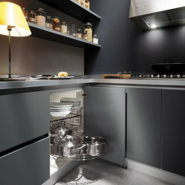 levende eksempler-kjøkken-og-kjøkken-grå-fargen på veggen