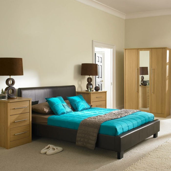 wohnideen-mici-spațiu-modern-dormitor-cu-albastru-pat lenjerii de pat