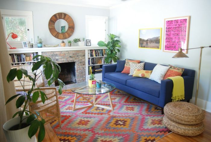 Levande idéer Vardagsrum: med mönstrad matta skapar du mer fräsch i ditt vardagsrum