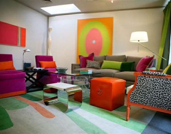 Stue design i fargerike farger