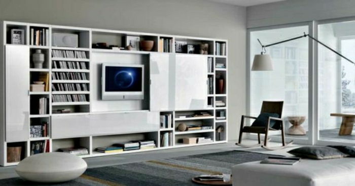 living-room elegant, make-perete culoare nuanțe de gri
