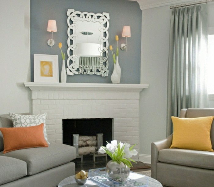 cameră de zi-cortina-idei-gri-culoare-design modern-living-
