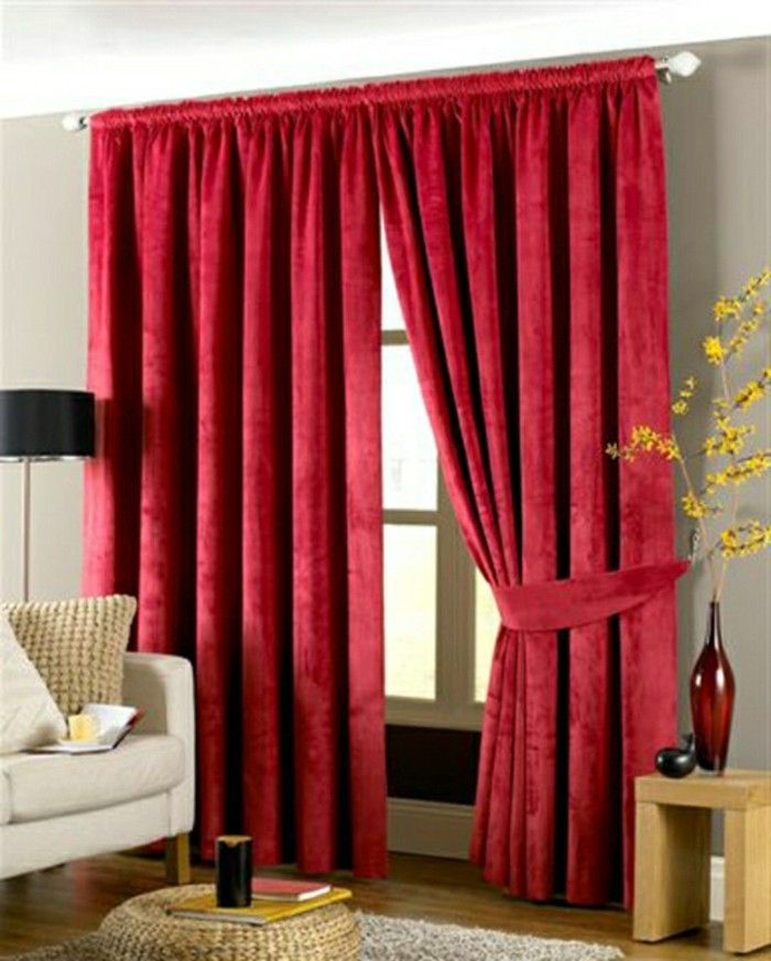 cameră de zi-cortina-idei si-perdele-de-catifea roșie imperiale