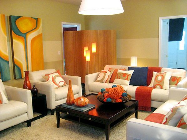 dnevna soba-ideje-oranžne odtenke