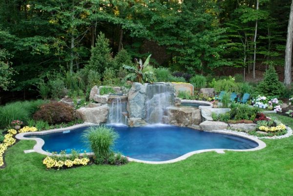 prachtig zwembad ontwerp idee-for-the-Garden Waterfall