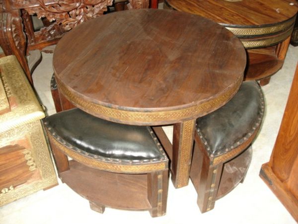 Exotiska och attraktiv moderna-and-super-snygga möbler-Round-table-of-trä gjorda vackra utseende