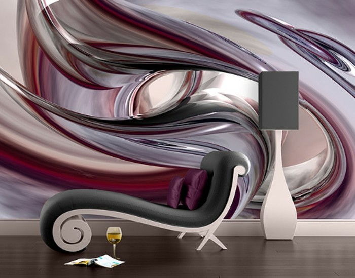 gražus 3d vilnos tapetai kūrybinis dizainas-violetinės spalvos