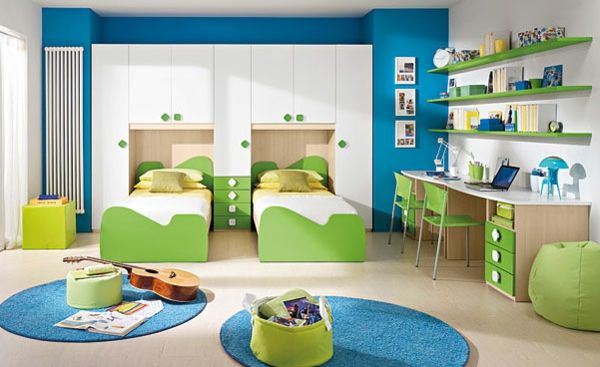 wundersbare Vaikų dizaino idėjos žalia ir mėlyna derinys