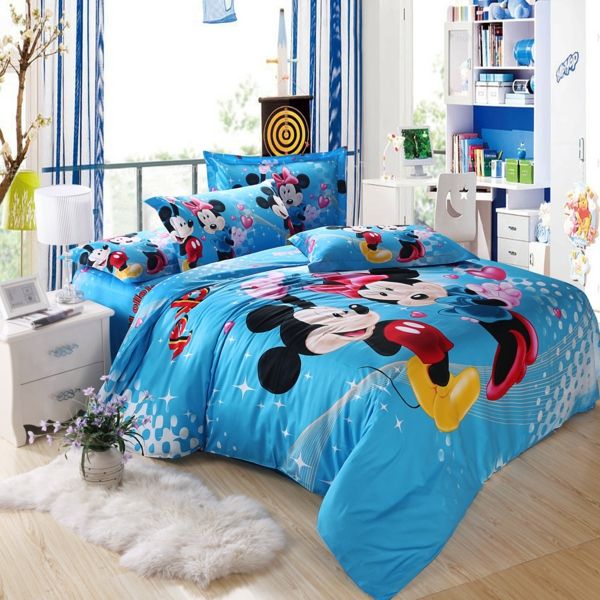 Nydelig Mickey Minnie Mouse Bedding