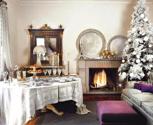güzel masa dekorasyonu Noel ağacı-yapay şömine