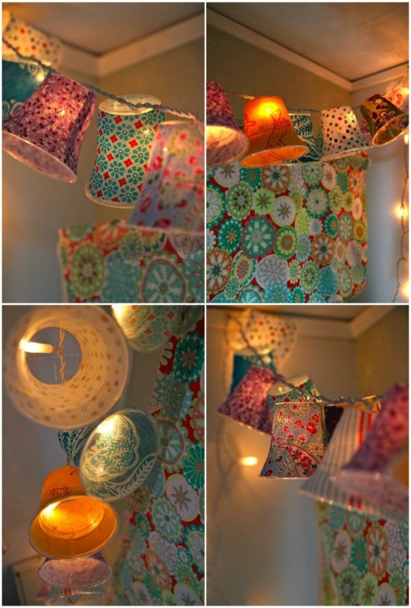 lampade a sospensione fatte in casa - come appaiono le campane colorate