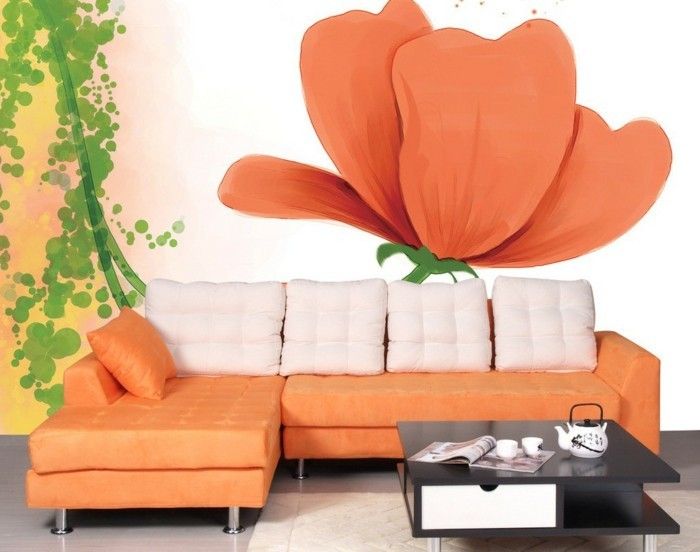 gražūs foto tapetai gėlės oranžinė spalva