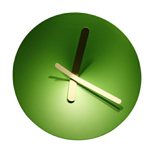 krásne moderné nástenné hodiny s prácou s fascinujúcim designu zelenej farby