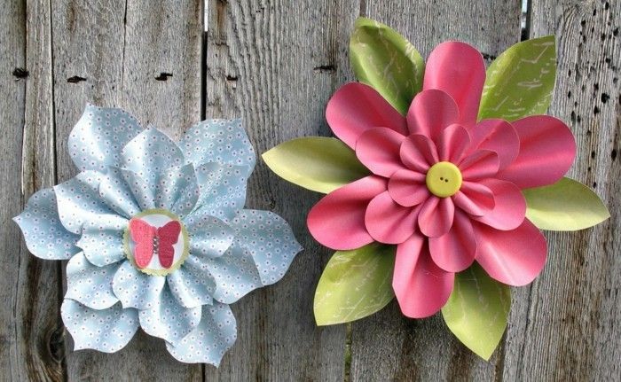 graži-popieriaus gėlės-in-the-sienos-spalvingas-šviežių spalvų-DIY idėjos