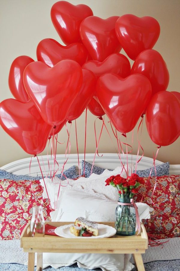 Beautiful-valentine-idéer-hjärtans gåvor-Romantic-idéer röda ballonger