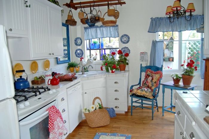 vakkert interiør-kokete Kitchen landlig stil herregård dekorasjon