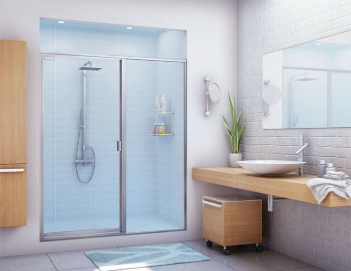 graži-vonios-su-elegantiškas dušo kabina-of-stiklo