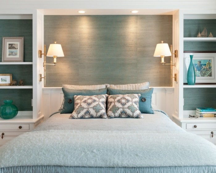 vackra sovrum-med-intressant-vägglampor