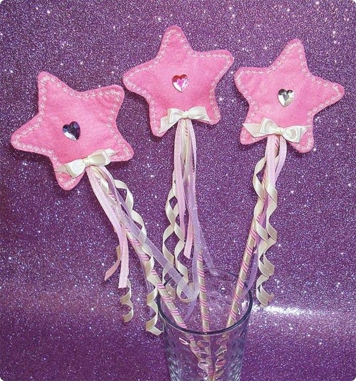 wand-själv-making som tre-rosa-stjärnor