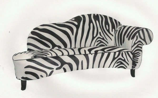 Zebra kailių baldai-sofa moderni