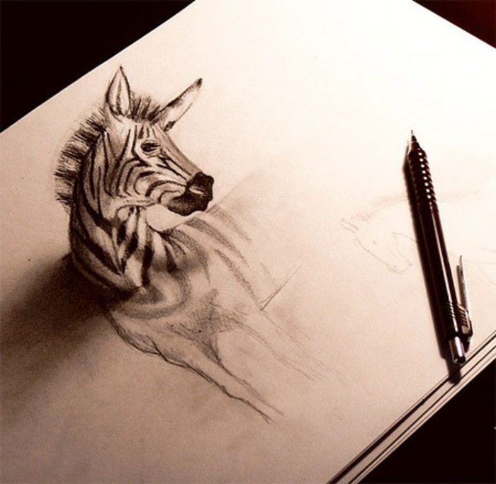 Rysunki-z ołówka-a-zebra