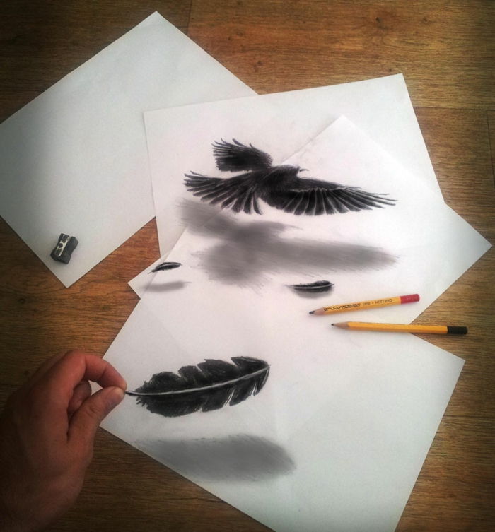 rysunki-with-ołówek piękny-modelowych dwa ptaki