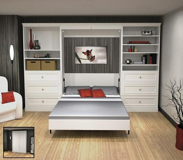 sovrum set - set-folding bette-platsbesparande enhet-idéer-skåp säng
