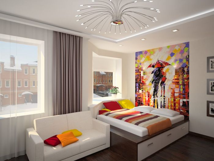 mobília da sala mobiliário branco design colorido deco idéias coloridas decoração da parede imagem bela vista do projeto da lâmpada tv