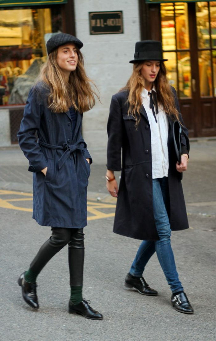 roupas Duas meninas Francês-Cap-chic-modernos