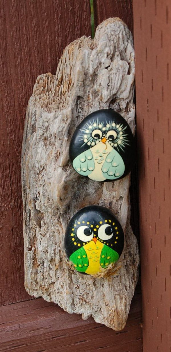 två-Owl dekoration idé-holzbrett