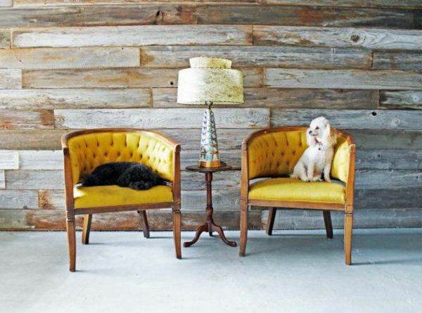 To gule stoler retro stil