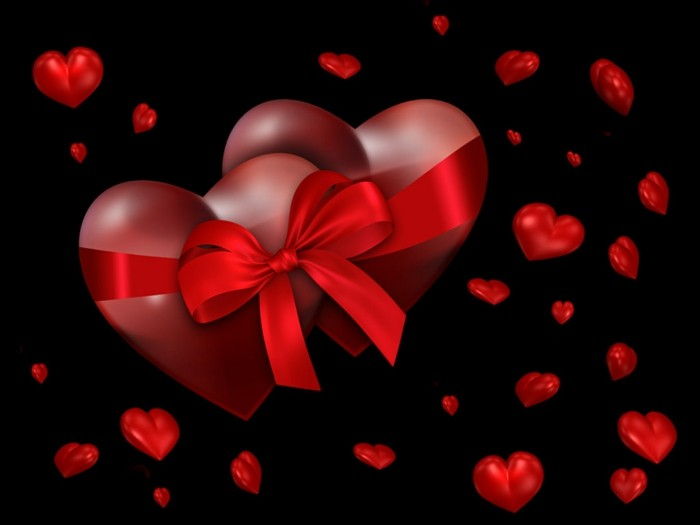 dois grandes-corações-valentine wallpaper vermelho-moagem